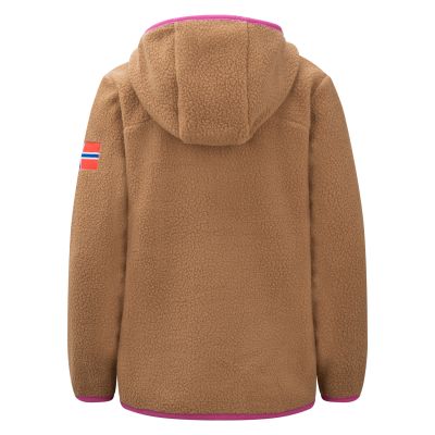 2. Kurtka polarowa dziecięca Trollkids Kids Aurlandsfjord Jacket z kapturem rozpinana brązowa (466-823)