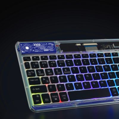 10. Klawiatura Dux Ducis Keyboard (CK Series) bezprzewodowa do laptopa / tabletu / telefonu - przezroczysta