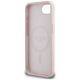 7. Etui Guess Silicone Script Metal Logo MagSafe na iPhone 16e - różowe