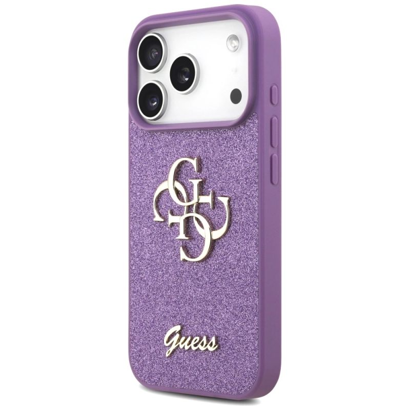 2. Etui Guess Fixed Glitter Big 4G na iPhone 17 Pro - fioletowe