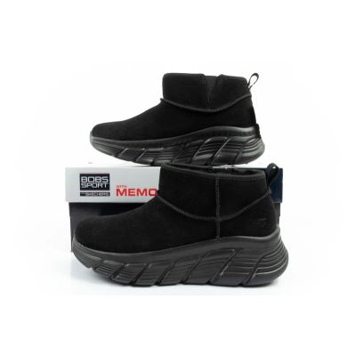 19. Skechers buty zimowe damskie botki za kostkę ocieplane skórzane