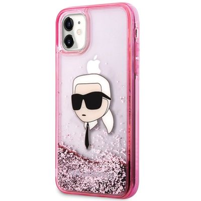 2. Etui Karl Lagerfeld Glitter Karl Head na iPhone 11/XR - różowe