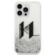 3. Etui Karl Lagerfeld Liquid Glitter Big KL na iPhone 14 Pro - srebrne