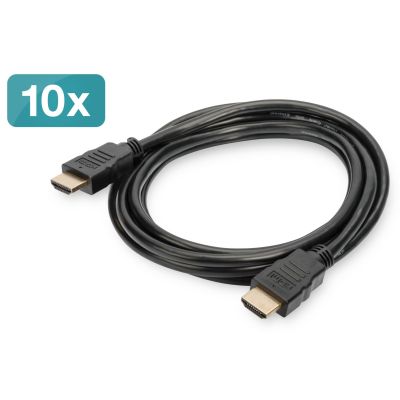 Digitus Kabel połączeniowy HDMI High Speed z Ethernetem, 10-pak