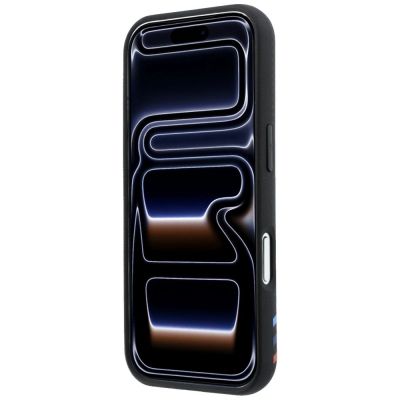 5. Etui BMW M Quadrille Kevlar Print Tricolor Lines & Metal Logo MagSafe na iPhone 18 Pro / 17 Pro - czarne