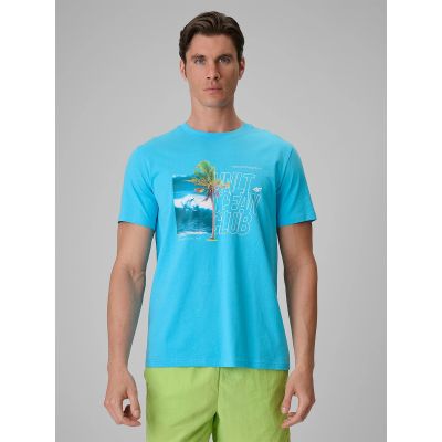 T-shirt regular z nadrukiem męski 4F 4FRSS26TTSHM4303-33S
