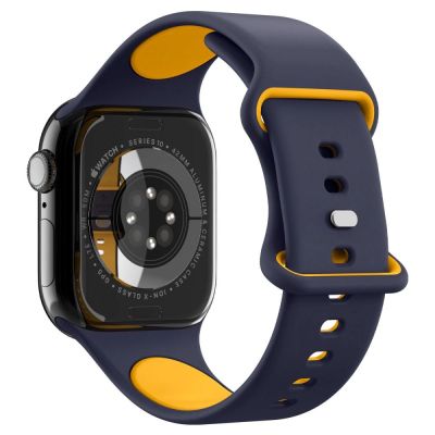 5. Pasek Spigen Nano Pop na Apple Watch 40 / 41 / 42 mm - granatowo-pomarańczowy