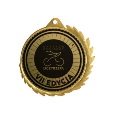 Medal metalowy z grawerowaniem na laminacie