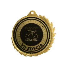 Medal metalowy z grawerowaniem na laminacie