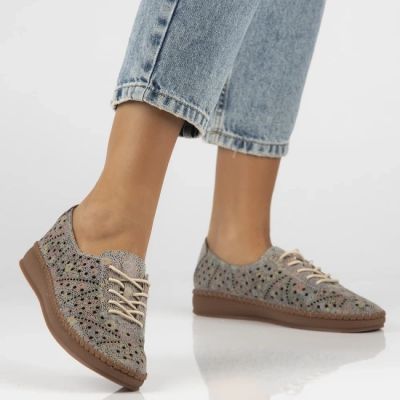 6. Skórzane półbuty damskie ażurowe multikolor Filippo DP6830