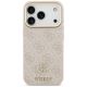 3. Etui Guess 4G Strass Logo & Big Strap Metal Buttons MagSafe na iPhone 17 Pro - różowe