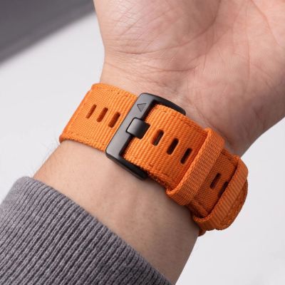 5. Pasek Tech-Protect Nylon Classic na Garmin Fenix 5X / 5X Plus / 6X / 6X Pro / 7X / 8 / 8 Pro / 9 / 9 Pro (51 mm) - pomarańczowy