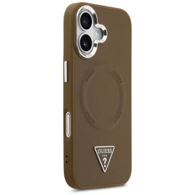 4. Etui Guess Triangle Logo MagSafe na iPhone 17 - brązowe