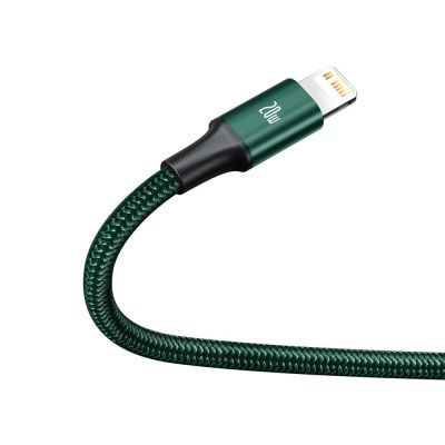 3. Kabel Baseus Rapid Series 3w1 USB-C - USB-C / Lightning / micro USB 20W PD 1.5m - zielony