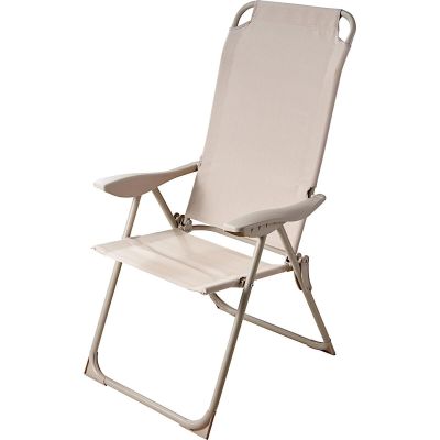 3. KRZESŁO FOTEL TURYSTYCZNE Z PODŁOKIETNIKAMI SKŁADANE BEŻOWE REDCLIFFS