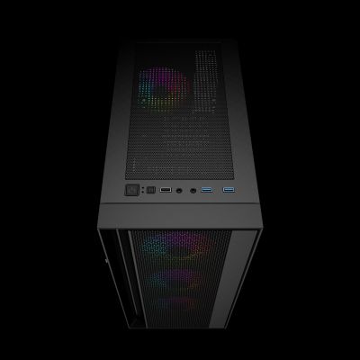 4. GEMBIRD OBUDOWA FORNAX 4000 MIDI-TOWER (2X USB 3.0, 1X USB 2.0, HD AUDIO, SZKLANY PANEL BOCZNY, PODŚWIETLENIE ARGB) CZARNA