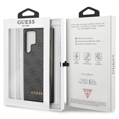 8. Etui Guess 4G Metal Gold Logo na Samsung Galaxy S23 Ultra - szare