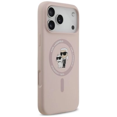 4. Etui Karl Lagerfeld Silicone Karl&Choupette Ring MagSafe na iPhone 18 Pro Max / 17 Pro Max - różowe