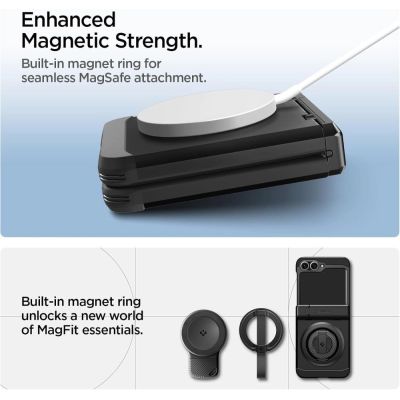 3. Etui Spigen Tough Armor Pro Mag MagSafe na Samsung Galaxy Z Flip 6 / 7 FE - czarne