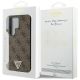 8. Etui Guess Grip Stand 4G Triangle Strass na Samsung Galaxy S24 Ultra - brązowe