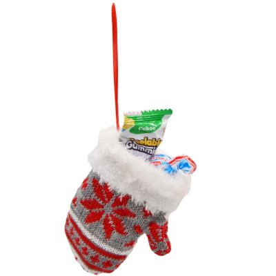 9. ZAWIESZKA RĘKAWICZKA NA PREZENTY 12CM SZARA