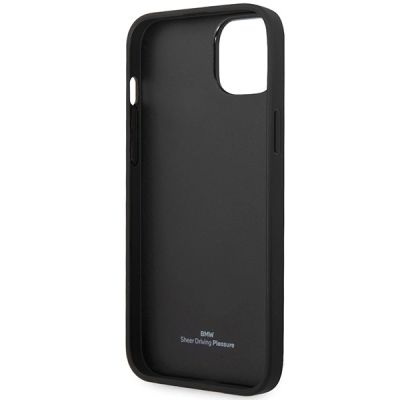 7. Etui BMW Leather Seats Pattern na iPhone 14 - burgundowe