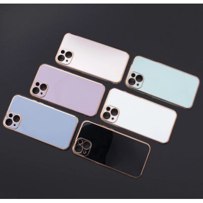 9. Lighting Color Case etui do Xiaomi Redmi Note 11 żelowy pokrowiec ze złotą ramką miętowy
