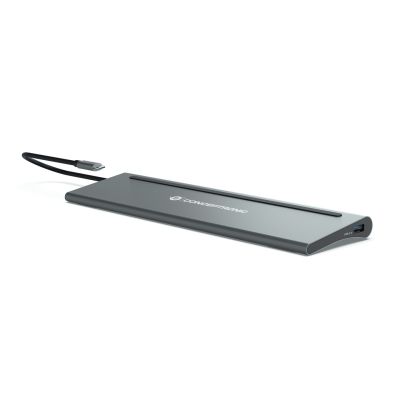 11. Stacja dokująca CONCEPTRONIC 12-1 USB-C->2xHDMI/3xUSB-A/DP/+ 18cm gr