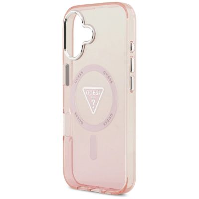6. Etui Guess IML Gradient Triangle Logo MagSafe na iPhone 17 - różowe