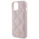 6. Etui Guess Quilted Metal Logo na iPhone 15 - różowe