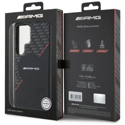 8. Etui AMG Double Layer Rhombs MagSafe na Samsung Galaxy S25 Ultra - czarno-czerwone