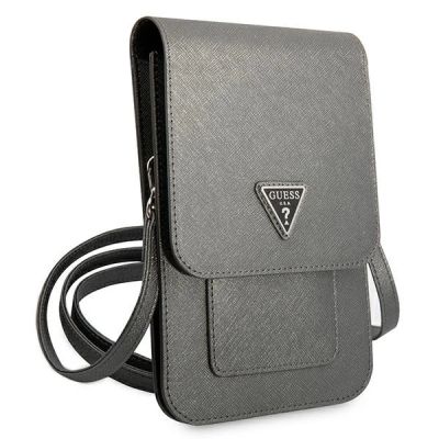 3. Torebka Guess Saffiano Triangle - szara