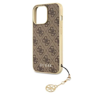 6. Etui Guess 4G Charms Collection na iPhone 13 Pro / iPhone 13 - brązowe