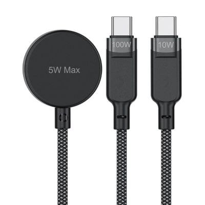 2. Kabel 3w1 Acefast C6-11 USB-C - 2x USB-C / Qi 480Mb/s 100W 1.2m - czarny