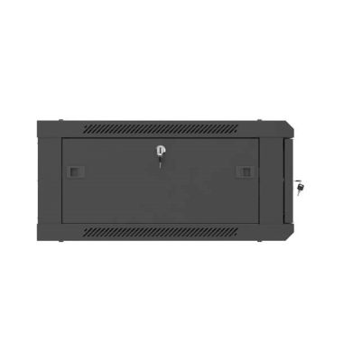 11. LANBERG SZAFA INSTALACYJNA RACK WISZĄCA 19" 4U 600X600 CZARNA DRZWI PERFOROWANE (FLAT PACK)
