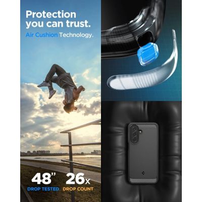 7. Etui Spigen Rugged Armor na Samsung Galaxy A27 5G - czarne matowe