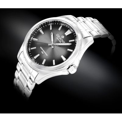 2. Zegarek Męski Giewont Elegance Sapphire Srebrno Czarny GW5160-B2