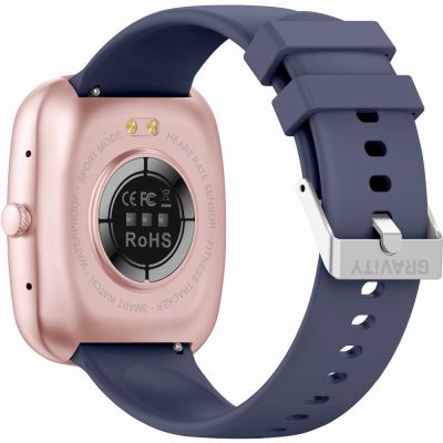 8. Smartwatch Damski GRAVITY GT18-3 Różowy Pasek Silikonowy + Granatowy Pasek