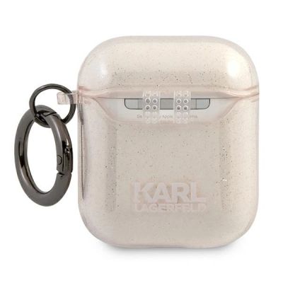 2. Etui Karl Lagerfeld Glitter Choupette na AirPods 1 / 2 - złote