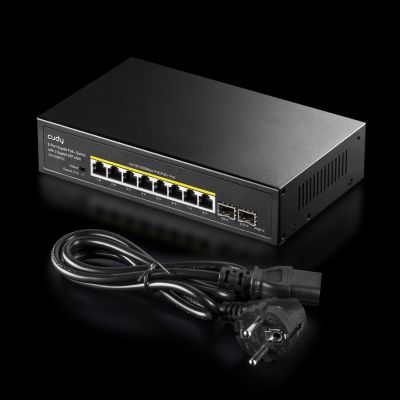 4. Cudy GS1008PS2 łącza sieciowe Nie zarządzany Gigabit Ethernet (10/100/1000) Obsługa PoE Czarny