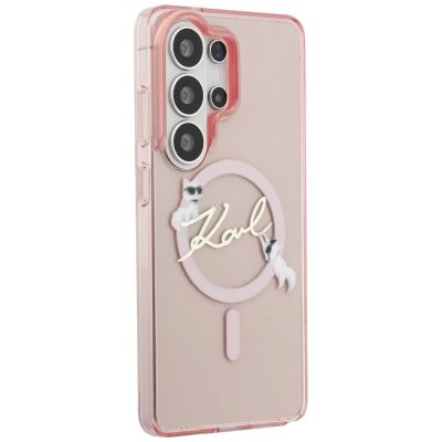 4. Etui Karl Lagerfeld IML KC Script MagSafe na Samsung Galaxy S26 Ultra - różowe