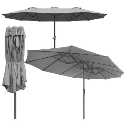 16. PARASOL OGRODOWY XXXL 2.7x4.6M SZARY SASKA GARDEN