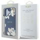 8. Etui Guess Grained Printed Flower Pattern MagSafe do iPhone 16 niebieski