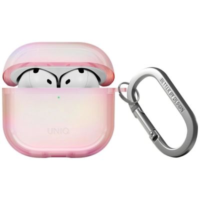 Etui UNIQ Iridescia na AirPods 4 Hang Case - holo różowe