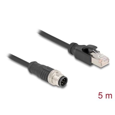 3. DeLOCK Kabel M12 A-coded 8 pin, męski na RJ45 męski PVC, 5 m