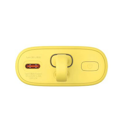 5. Powerbank Baseus Popsicle 5200mAh 20W z wbudowanym kablem Lightning (+ biały kabel Baseus Simple USB-C - USB-C 60W/20V/3A/30cm) - zółto-różowy