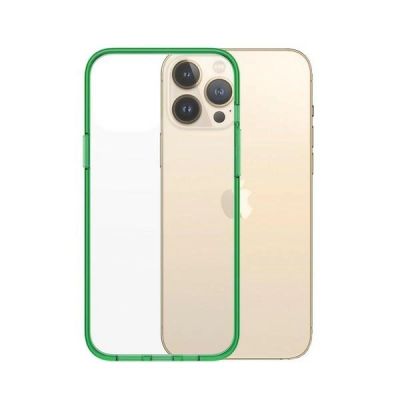 2. Etui PanzerGlass ClearCase antybakteryjne z certyfikatem Military Grade na iPhone 13 Pro Max - przezroczysto-zielone