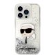 3. Etui Karl Lagerfeld Glitter Karl's Head na iPhone 14 Pro - srebrne