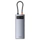 2. Hub USB-C Baseus Metal Gleam 7w1 HDMI 4K 60Hz / 3x USB 3.0 / USB-C PD / SD / microSD – szary