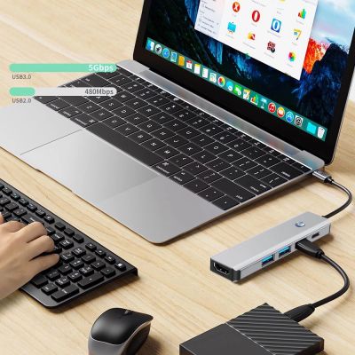 8. Adapter Tech-Protect HB01 HUB Adapter 5w1 USB-C + USB3.0 + HDMI 4K 60Hz + PD100W - szary